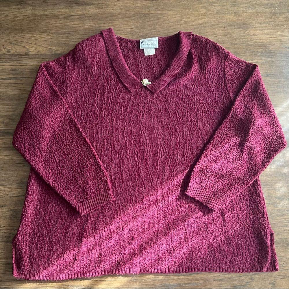 Vintage 80s/90s Burgundy Sweater – Rose Collar